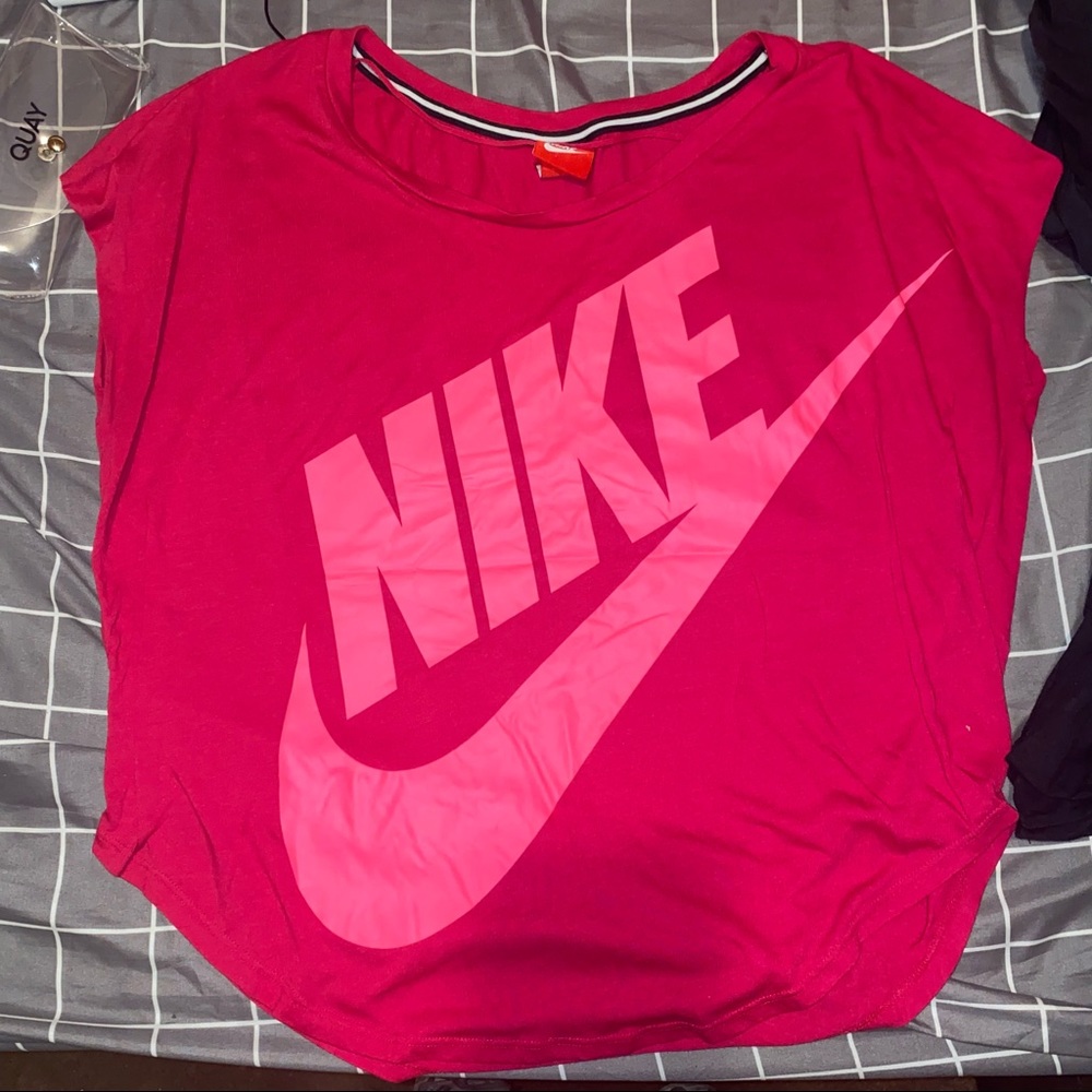 Hot pink Nike swoosh top